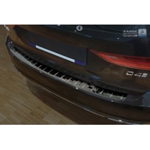 Накладка на задний бампер (черный глянец) Volvo V90 (2016-)